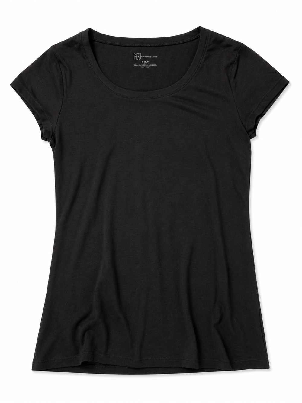 No Boundaries Women's Scoop Neck Black Tee woman’s size small